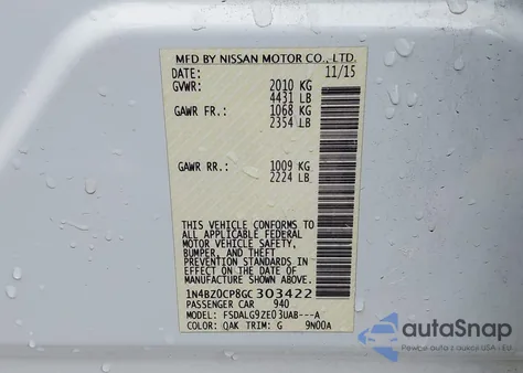 2016 Nissan Leaf Sl from USA, damaged, VIN 1N4BZ0CP8GC303422